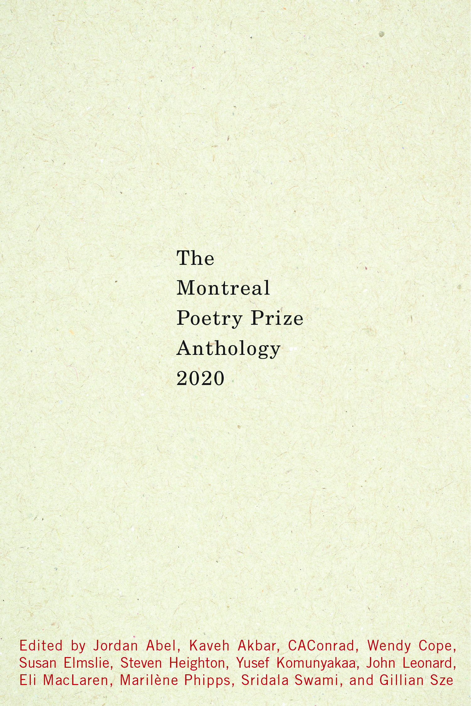 The Montreal Poetry Prize Anthology 2020