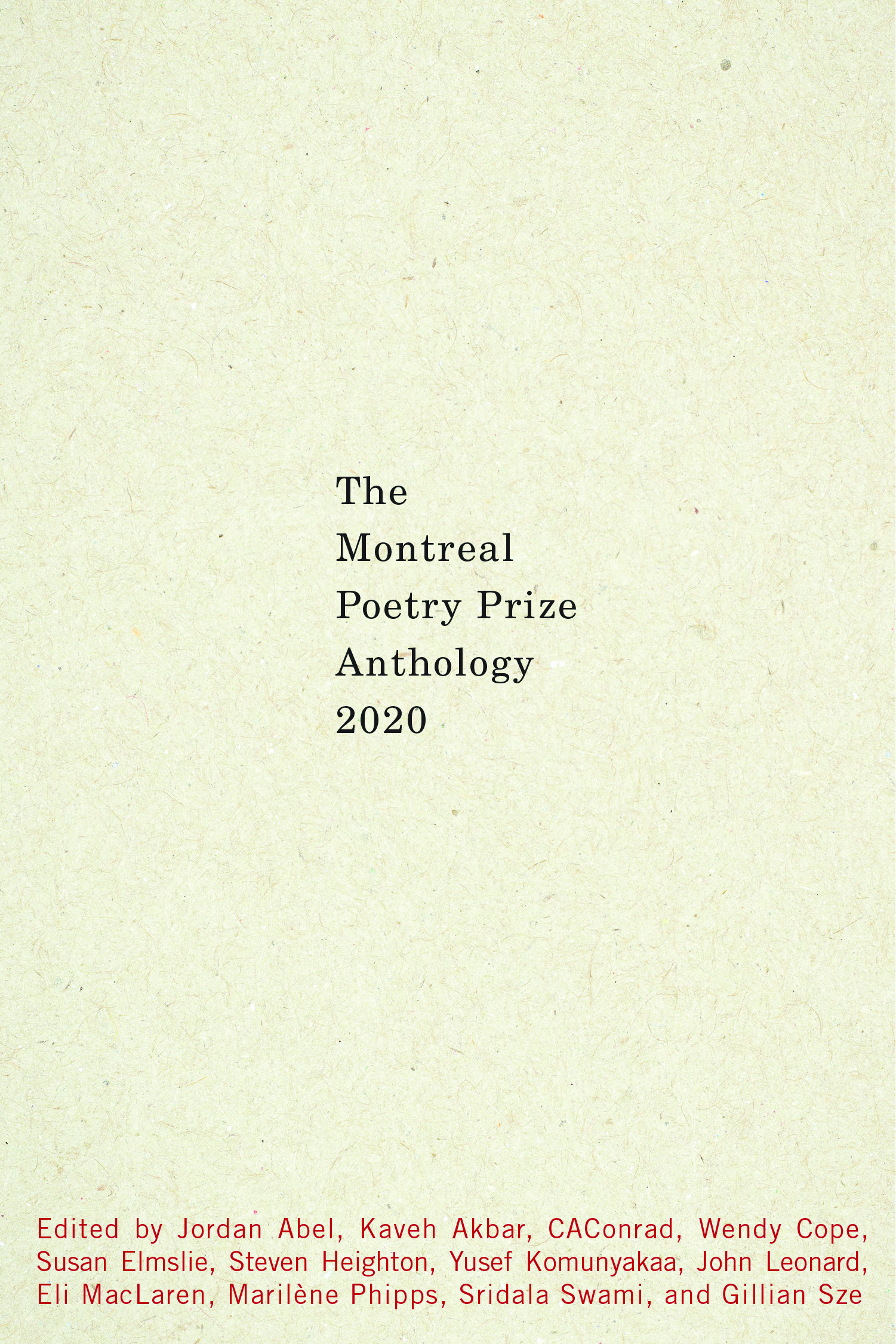 The Montreal Poetry  Prize Anthology 2020
