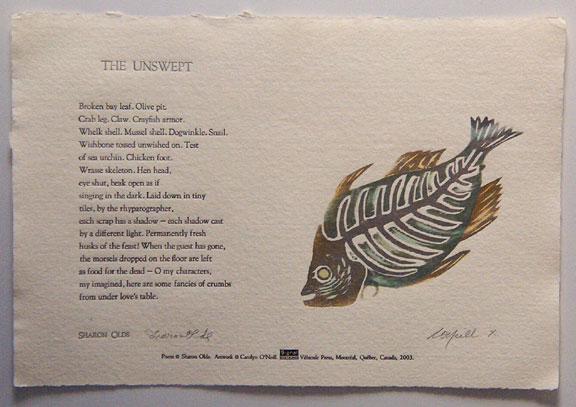 Broadside of "The Unswept" by Sharon Olds